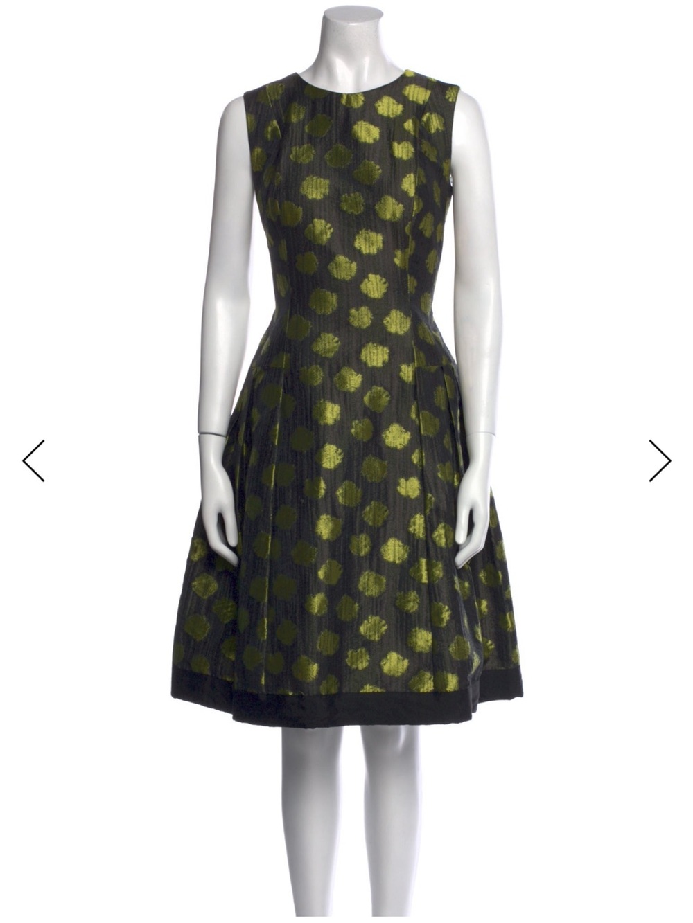 Carmen Marc Valvo Polka Dot Print Knee-Length Dress Size 12